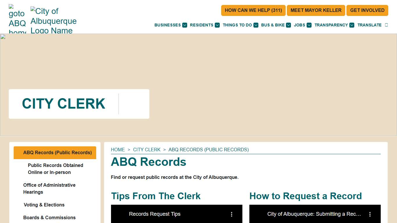 ABQ Records — City of Albuquerque